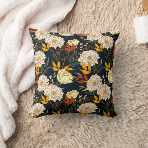 pattern of floral concept with vintage style throw pillow