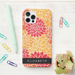 Pattern Of Flowers, Orange Dahlia, Your Name iPhone 12 Pro Case