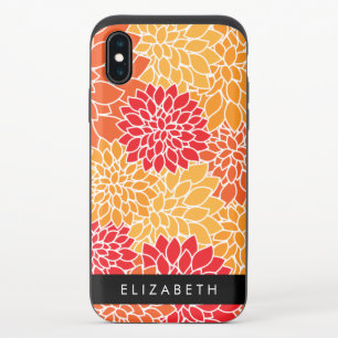 Pattern Of Flowers, Orange Dahlia, Your Name iPhone X Slider Case