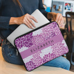 Pattern Of Flowers, Purple Dahlia, Your Name Laptop Sleeve<br><div class="desc">Elegant,  stylish and sophisticated pattern with purple Dahlia flowers. Modern and trendy gift,  perfect for the floral design lover in your life. Personalize by adding your name,  nickname,  monogram or initials.</div>