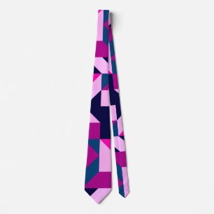 Pattern of geometric shapes triangles and squares  neck tie