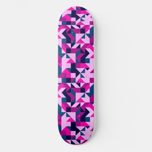 Pattern of geometric shapes triangles and squares  skateboard