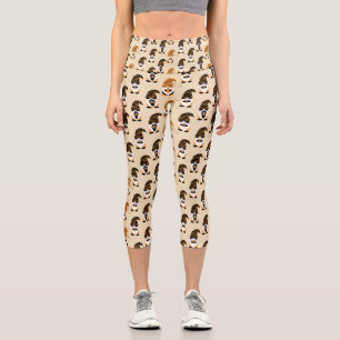 Pattern Of Gnomes, Halloween Gnomes Trick Or Treat Capri Leggings