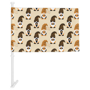 Pattern Of Gnomes, Halloween Gnomes Trick Or Treat Car Flag