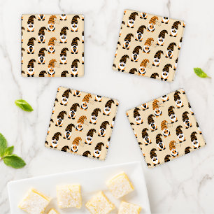 Pattern Of Gnomes, Halloween Gnomes Trick Or Treat Coaster Set