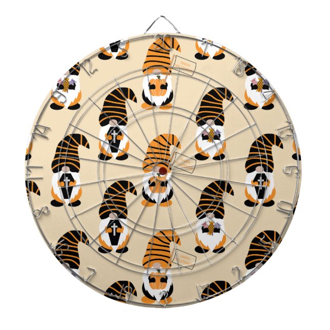 Pattern Of Gnomes, Halloween Gnomes Trick Or Treat Dart Board (Front)