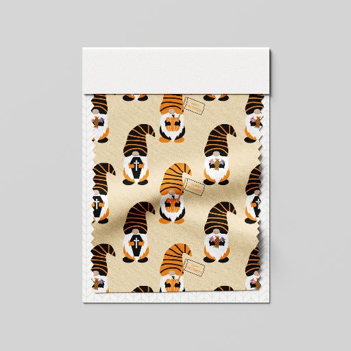 Pattern Of Gnomes, Halloween Gnomes Trick Or Treat Fabric