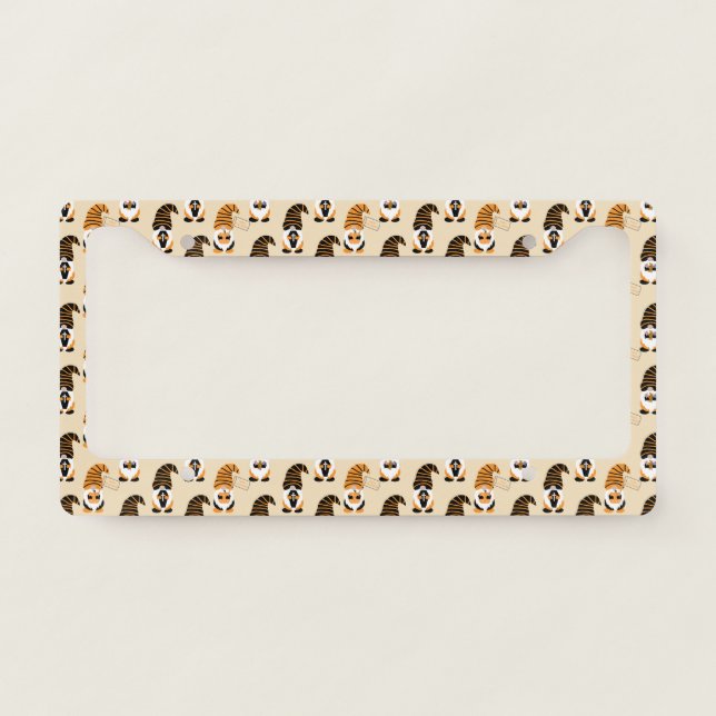 Pattern Of Gnomes, Halloween Gnomes Trick Or Treat License Plate Frame (Front)