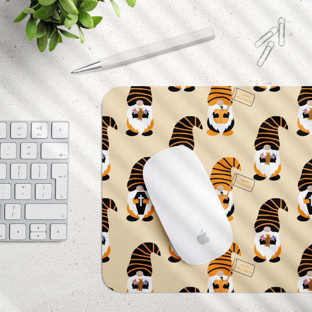 Pattern Of Gnomes, Halloween Gnomes Trick Or Treat Mouse Pad (Creator Uploaded)