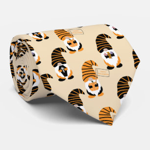 Pattern Of Gnomes, Halloween Gnomes Trick Or Treat Neck Tie