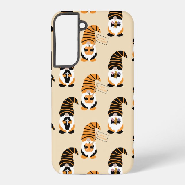 Pattern Of Gnomes, Halloween Gnomes Trick Or Treat Samsung Galaxy Case (Back)