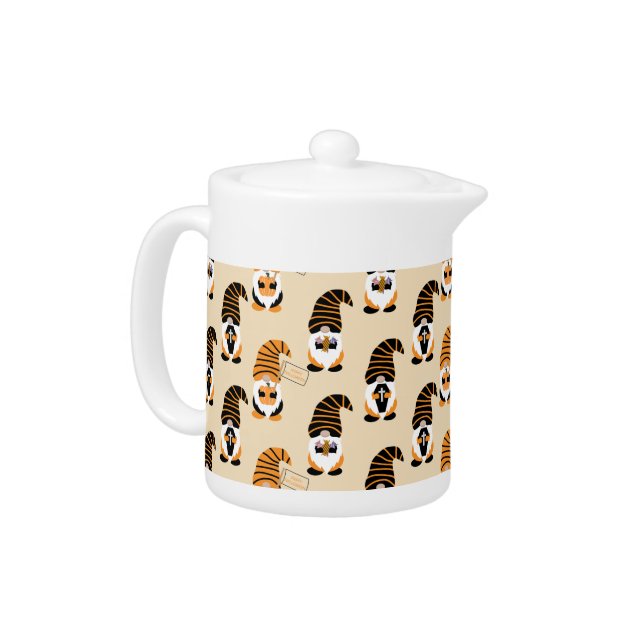 Pattern Of Gnomes, Halloween Gnomes Trick Or Treat Teapot (Left)