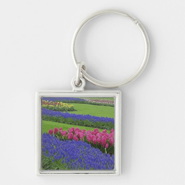Pattern of Grape Hyacinth, tulips, and Keychain (Front)