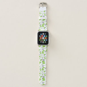 Pattern Of Green Elephants, Cute Elephants, Stars Apple Watch Band