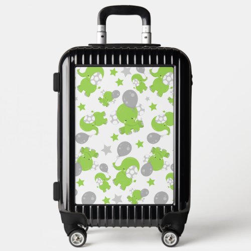 Pattern Of Green Elephants Cute Elephants Stars Luggage
