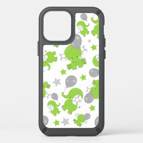 Pattern Of Green Elephants Cute Elephants Stars Speck iPhone 12 Case