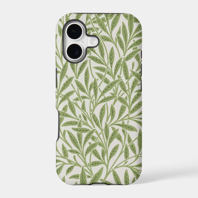 Pattern of green leafy branches  iPhone case (Back)