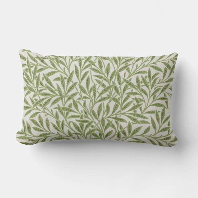 Pattern of green leafy branches  lumbar pillow (Front)
