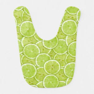 Pattern Of Green Lime Slices Baby Bib