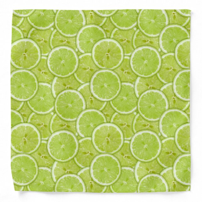 Pattern Of Green Lime Slices Bandana (Front)