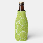 Pattern Of Green Lime Slices Bottle Cooler