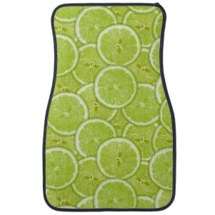 Pattern Of Green Lime Slices Car Floor Mat