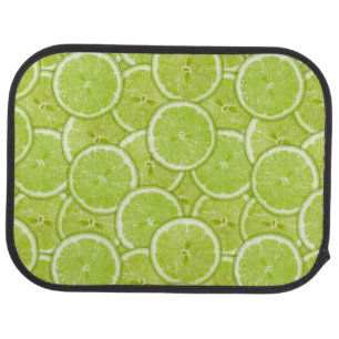 Pattern Of Green Lime Slices Car Mat