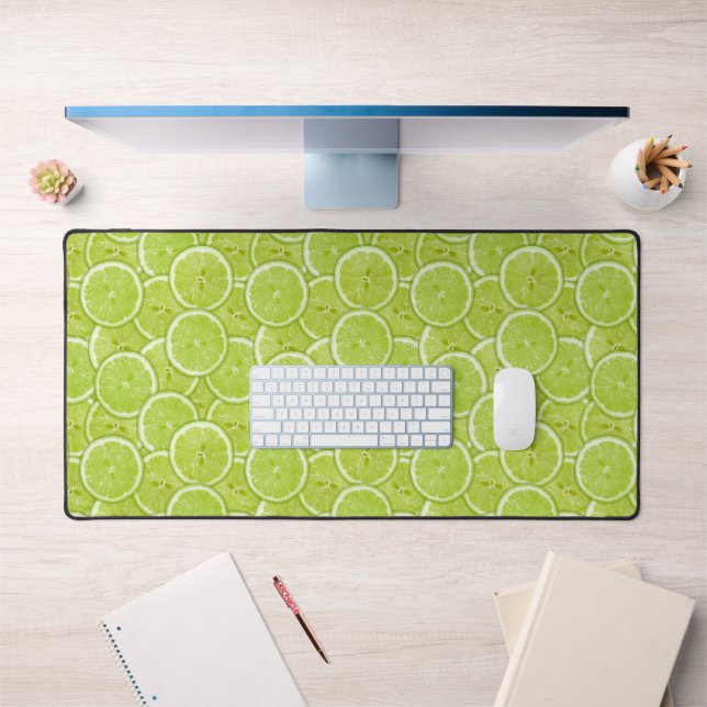 Pattern Of Green Lime Slices Desk Mat (Office 1)