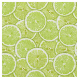 Pattern Of Green Lime Slices Fabric