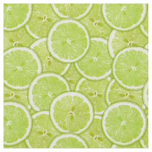 Pattern Of Green Lime Slices Fabric