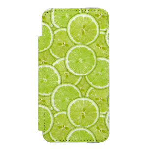 Pattern Of Green Lime Slices Wallet Case For iPhone SE/5/5s