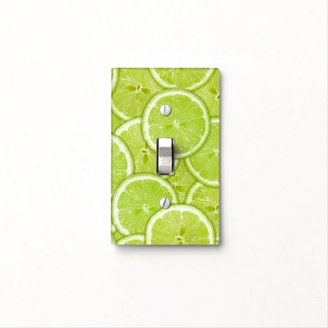 Pattern Of Green Lime Slices Light Switch Cover (In Situ)