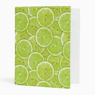 Pattern Of Green Lime Slices Mini Binder