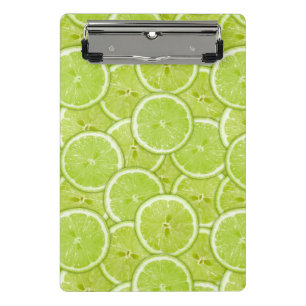 Pattern Of Green Lime Slices Mini Clipboard