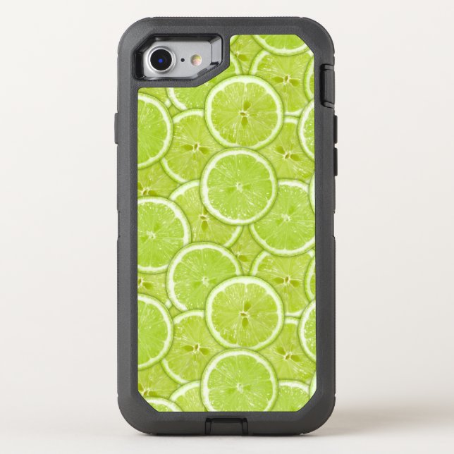 Pattern Of Green Lime Slices Otterbox iPhone Case (Back)