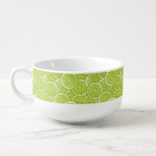 Pattern Of Green Lime Slices Soup Mug