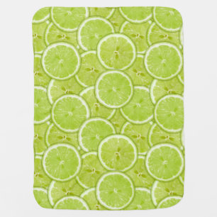 Pattern Of Green Lime Slices Swaddle Blanket