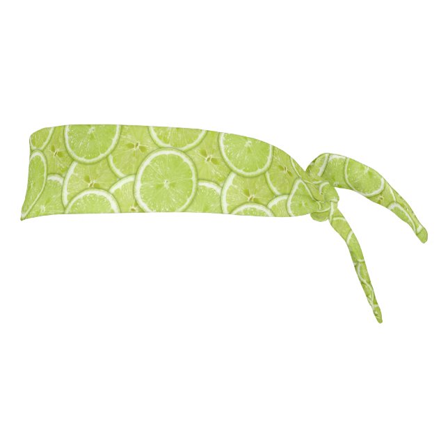 Pattern Of Green Lime Slices Tie Headband (Rotate 90)