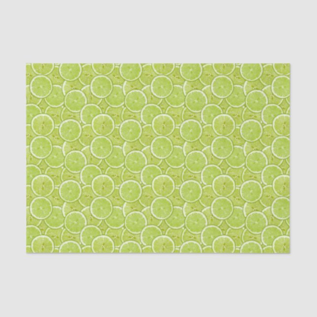 Pattern Of Green Lime Slices Tissue Paper (Front)