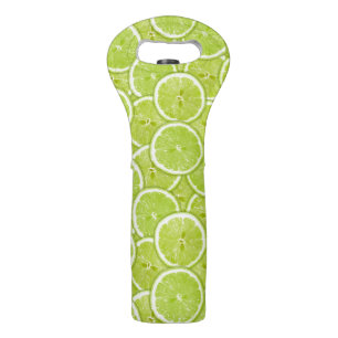 Pattern Of Green Lime Slices Wine Bag