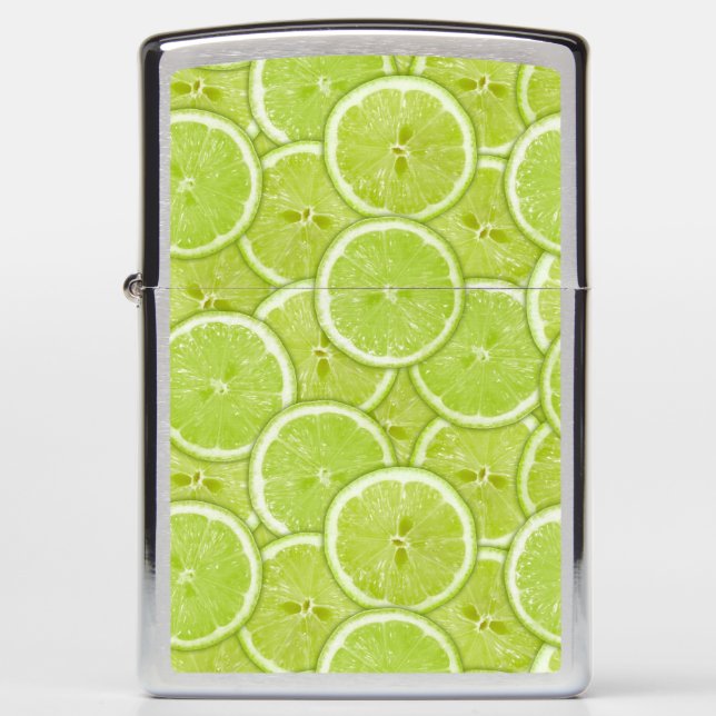 Pattern Of Green Lime Slices Zippo Lighter (Front)