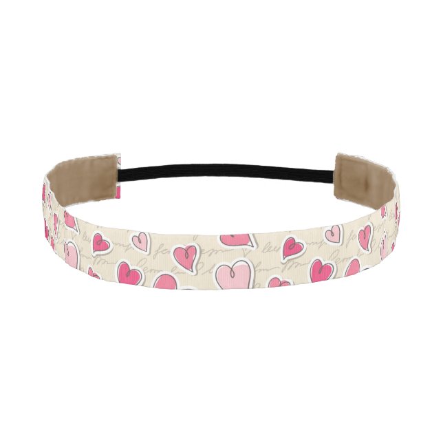 Pattern of Hearts Athletic Headband (Front)