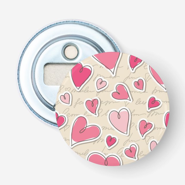 Pattern of Hearts Bottle Opener (Front)