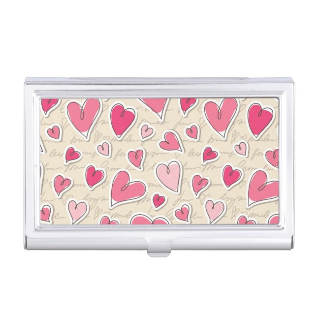 Pattern of Hearts Case For Business Cards (Front)