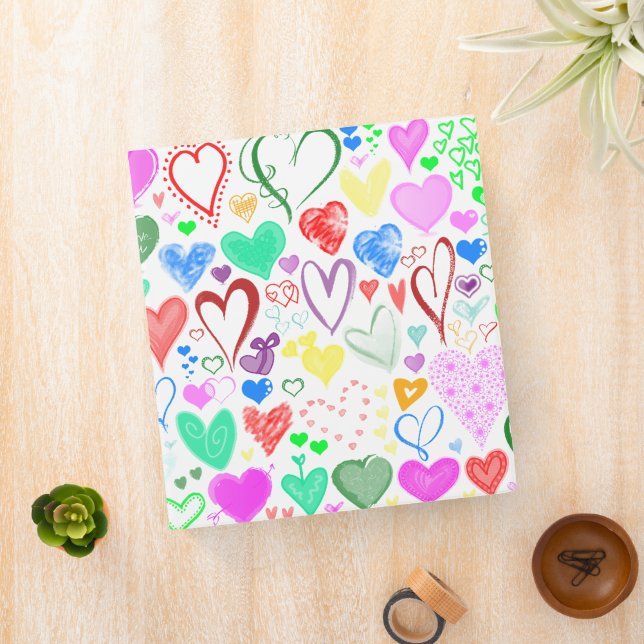 Pattern Of Hearts, Colorful Hearts, Hearts Pattern Binder (In Situ)
