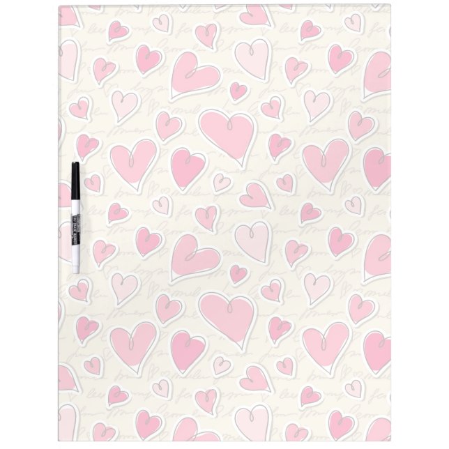 Pattern of Hearts Dry Erase Board (Front)