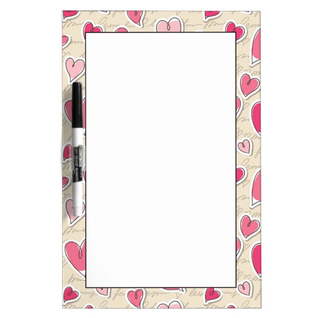 Pattern of Hearts Dry Erase Board (Front)
