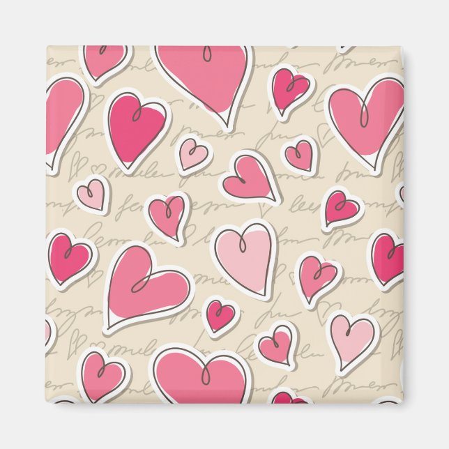 Pattern of Hearts Magnet (Front)