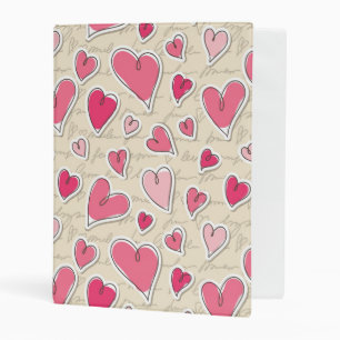 Pattern of Hearts Mini Binder
