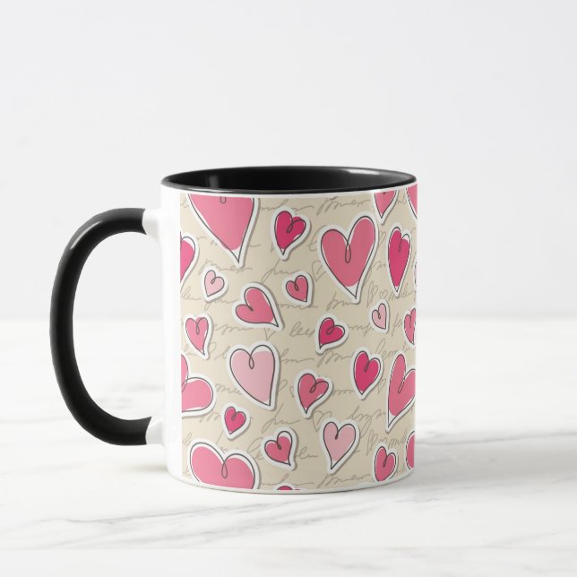 Pattern of Hearts Mug (Left)